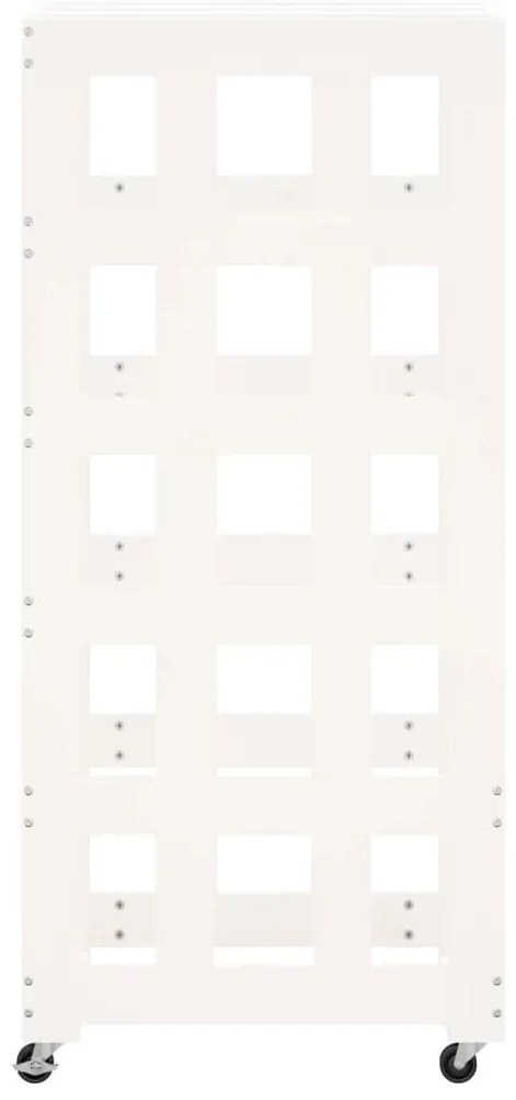 Suporte de lenha c/ rodas 40x49x110 cm pinho maciço branco