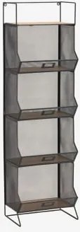 Estante De Armazenamento 30x105 Cm Em Ferro E Mdf Antxo Cinza Grafito - Sklum