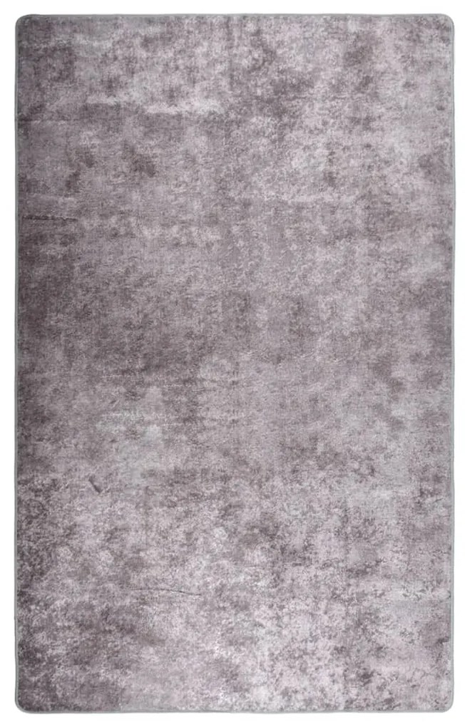 vidaXL Tapete lavável antiderrapante 160x230 cm cinzento