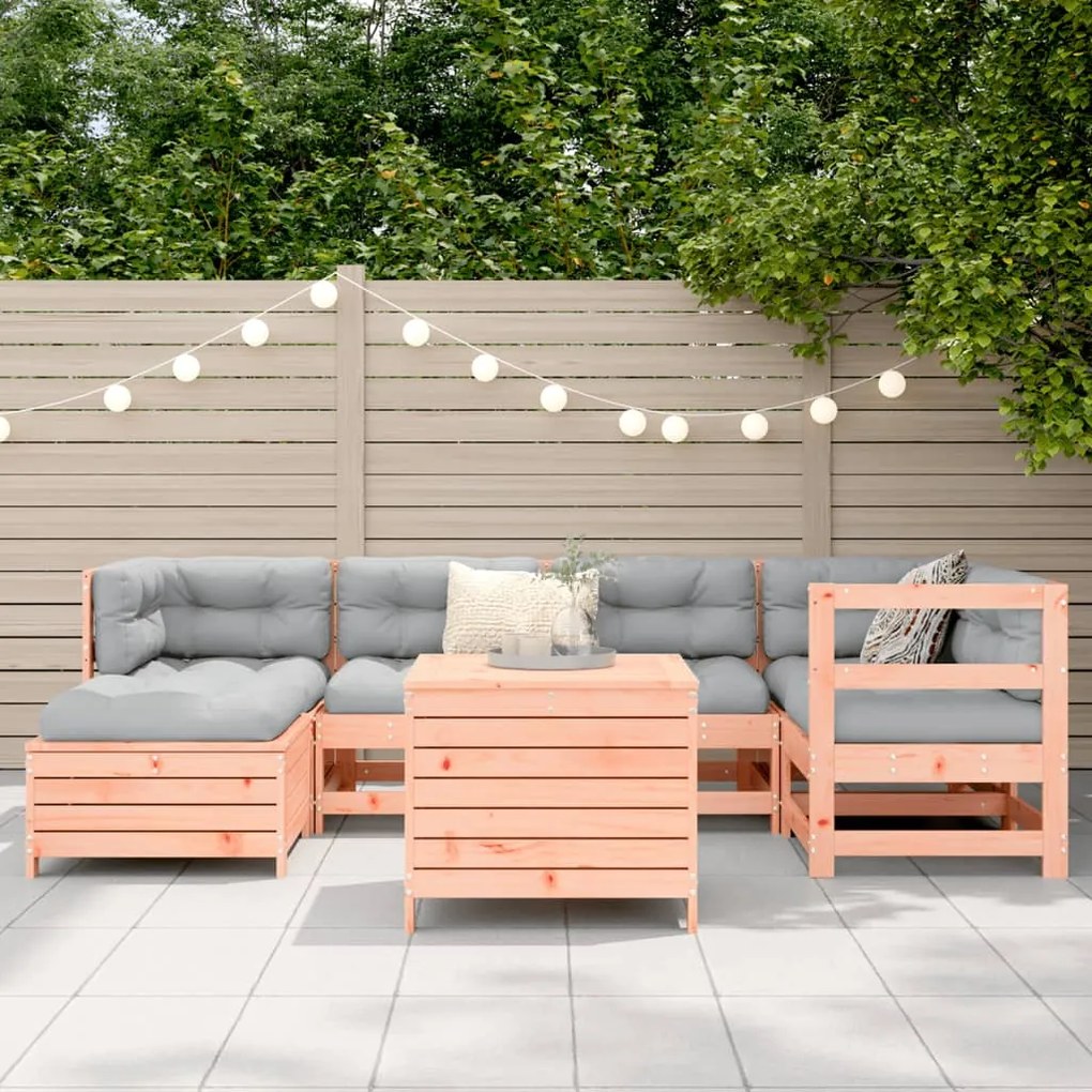 7 pcs conjunto sofás jardim madeira abeto-de-douglas