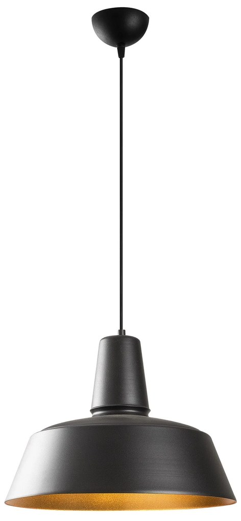 Candeeiro de Teto Saglam – Preto e Dourado – 40 cm de Diâmetro