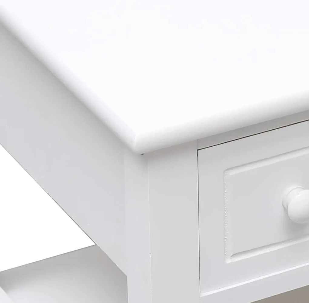 Mesa de apoio 40x40x40 cm madeira de paulownia branco
