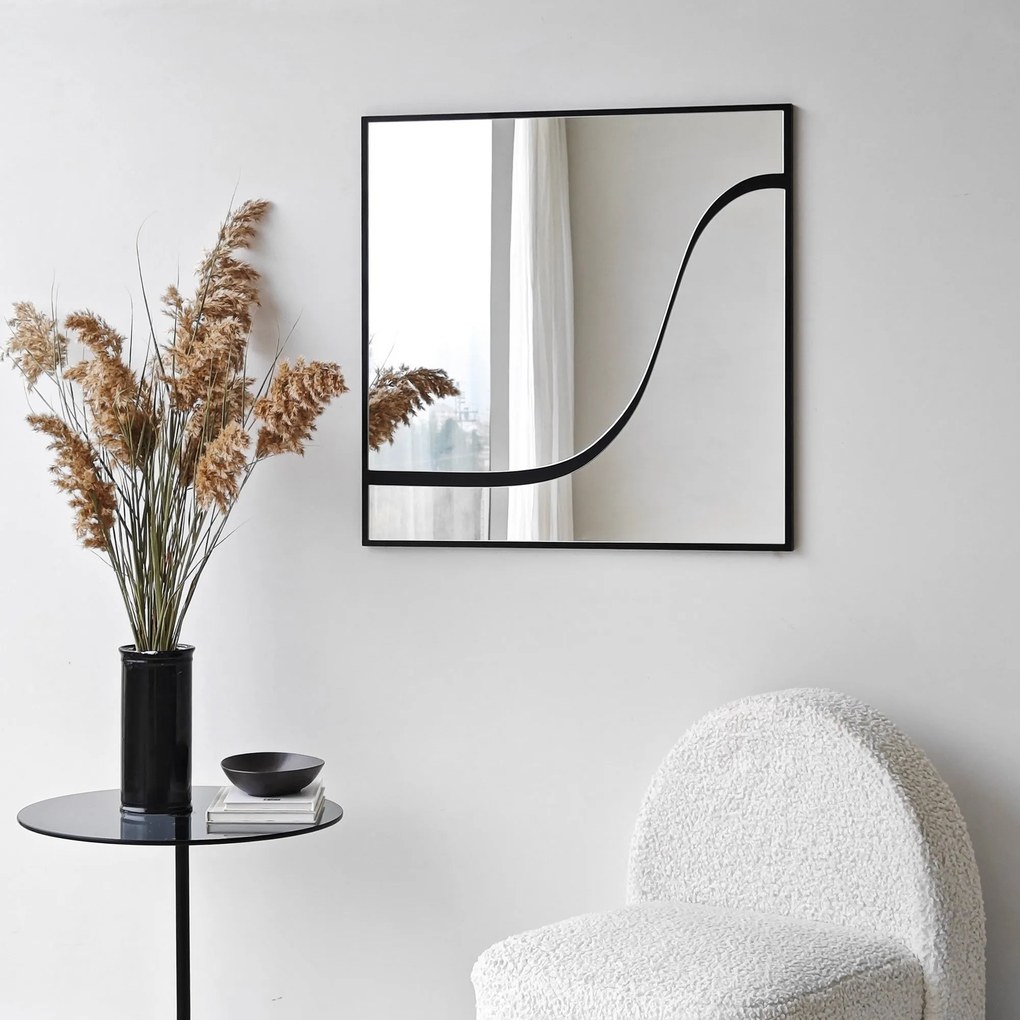 Espelho Abstract – Preto – 70 cm x 70 cm