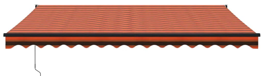 Toldo retrátil automático 4x3 m laranja e castanho