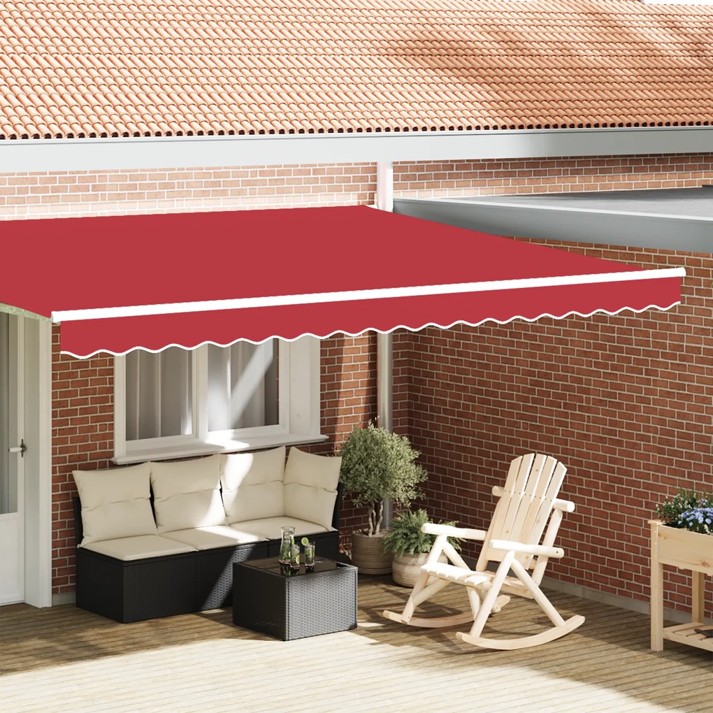 vidaXL Valance de Toldo para Estrutura de 4.5 m Vermelho 4.3x0.2 m
