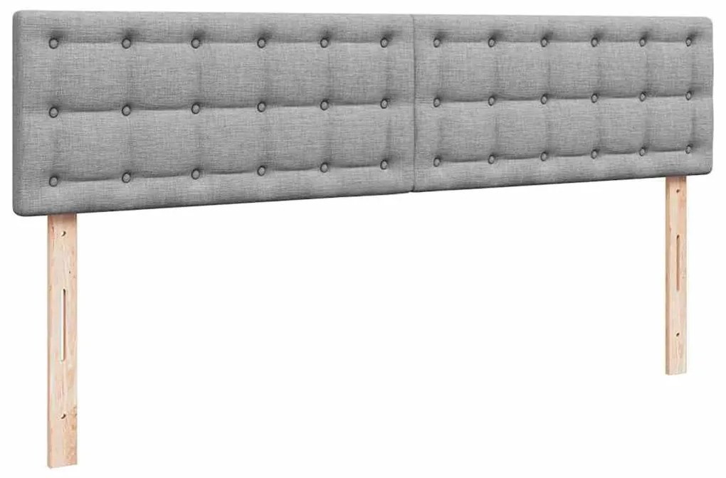 Estrutura de cama otomana com colchões tecido cinzento claro