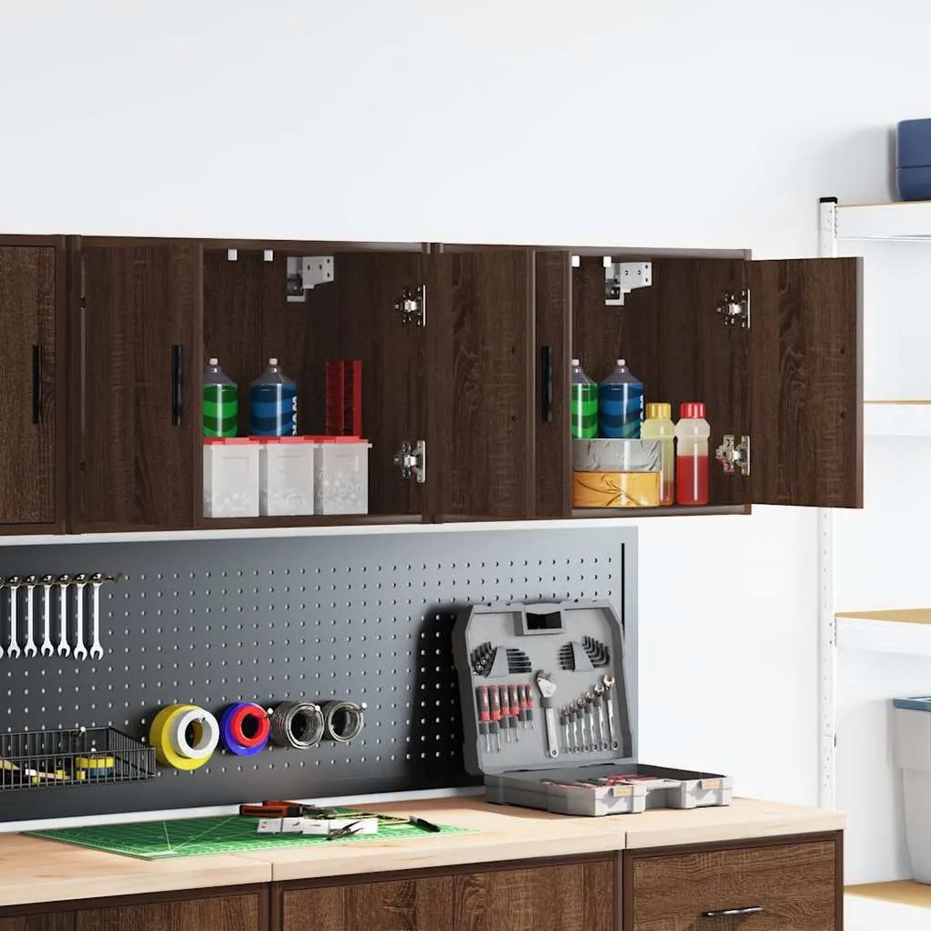 vidaXL Armários de parede para garagem 2pcs derivados de madeira