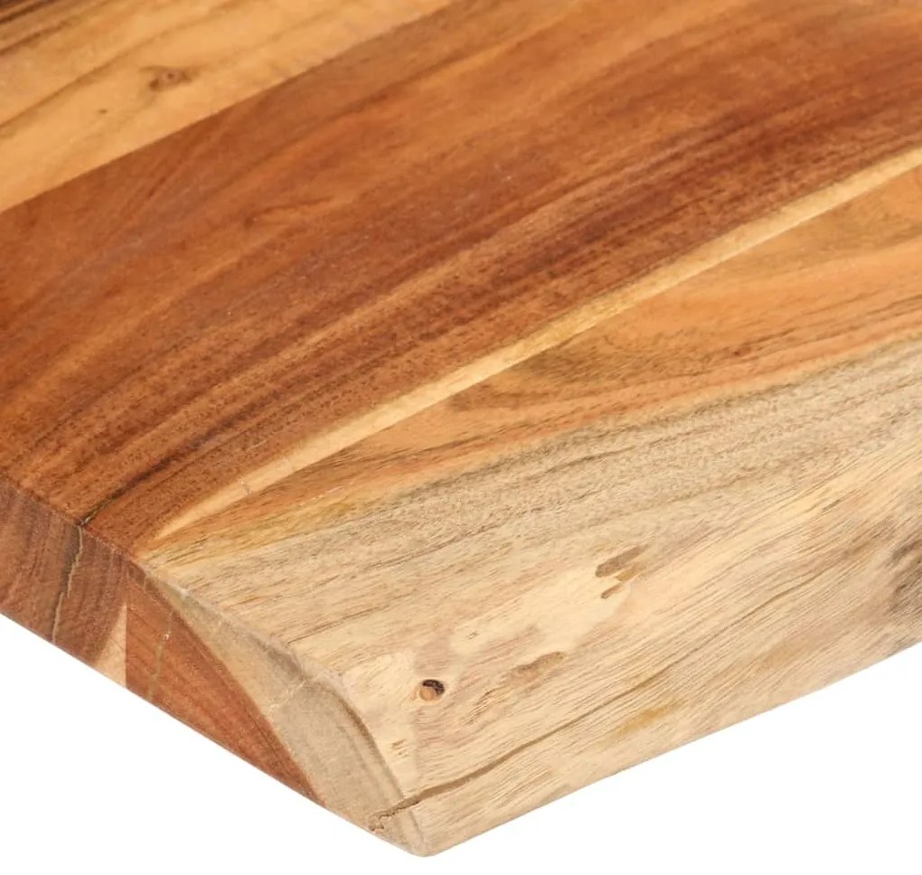 Tampo de mesa retangular borda viva 90x80x3,8 cm acácia maciça