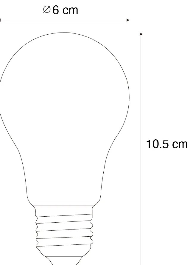 Conjunto de 5 lâmpadas LED E27 reguláveis A60 douradas 4W 420 lm 2200K