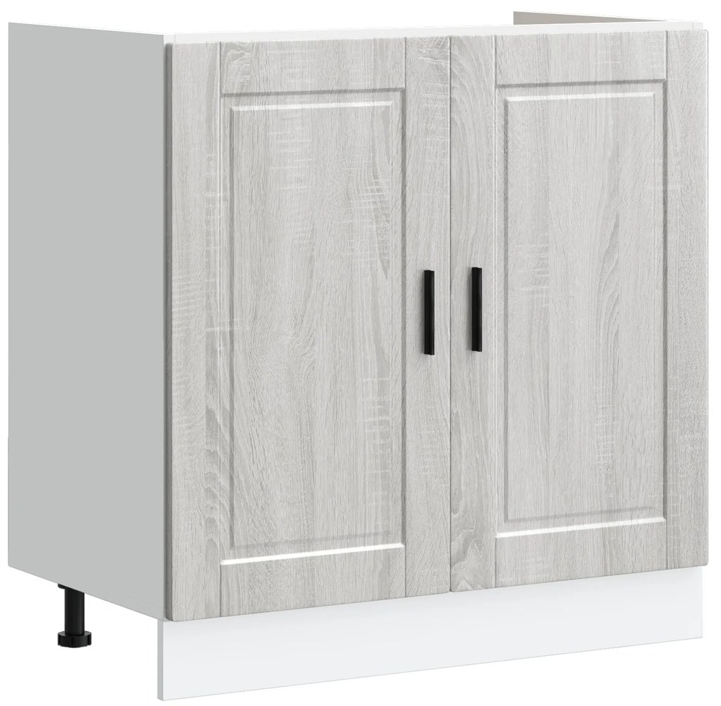 Armário de Freguês vidaXL "Porto" com Pia Cinza Sonoma 80x46x84,5 cm M