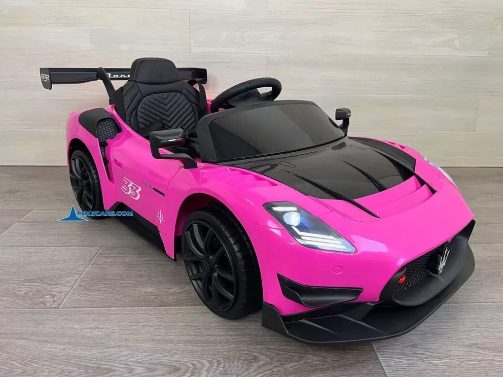 Carro elétrico para crianças Maserati GT2 12V 2.4G, Rodas Borracha, Assento imitação pele Rosa