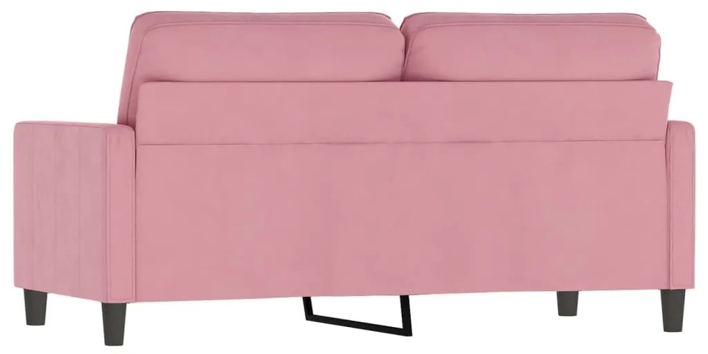 Sofá de 2 lugares veludo 140 cm rosa