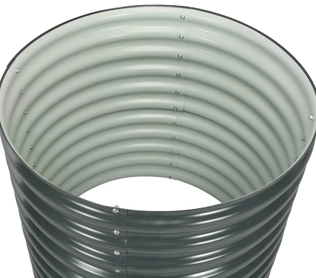 Canteiro/vaso elevado aço galvanizado 80x80x81 cm cinzento