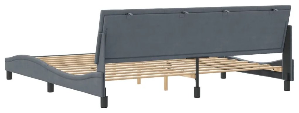 Estrutura de cama sem colchão 200x200 cm veludo cinzento-escuro