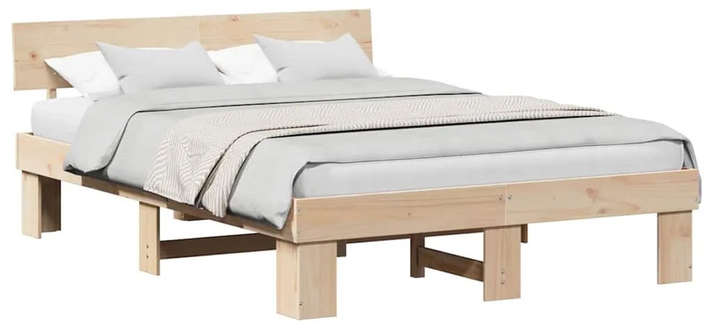 Estrutura da Cama com cabeceira Castanho 160 x 200 cm