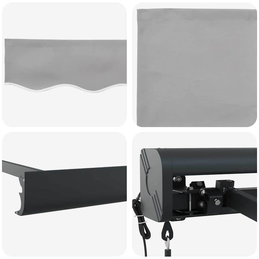 Toldo Retrátil Automático cinza-claro 350 x 250 cm