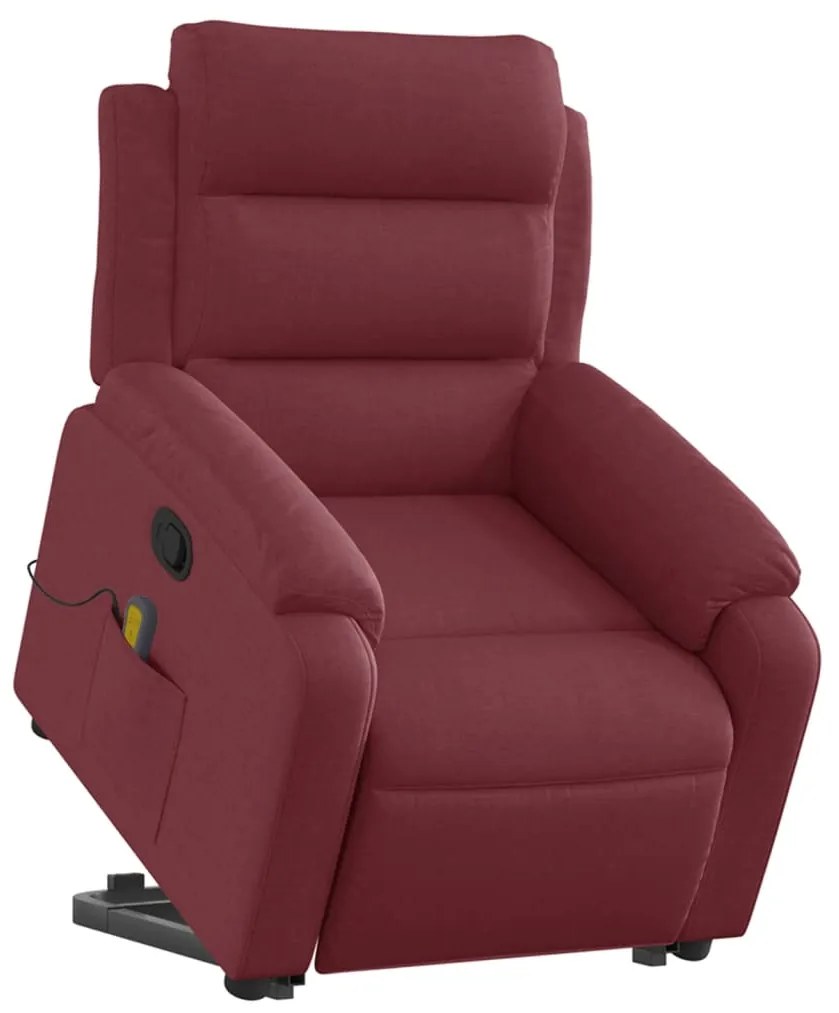 Poltrona de massagens reclin. elevatória tecido vermelho tinto