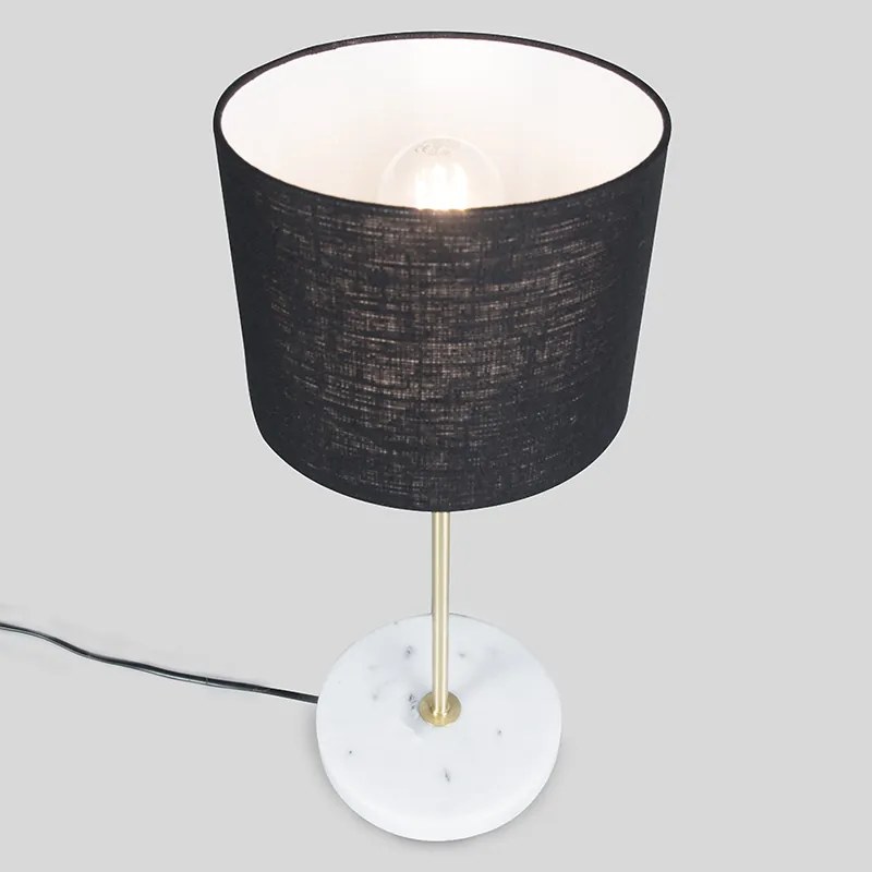 Candeeiro de mesa latão com aba-juro preto 20 cm - Kaso Country / Rústico,Rústico ,Moderno