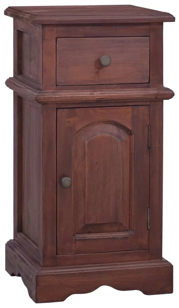 vidaXL Mesa de cabeceira madeira mogno maciça castanho clássico