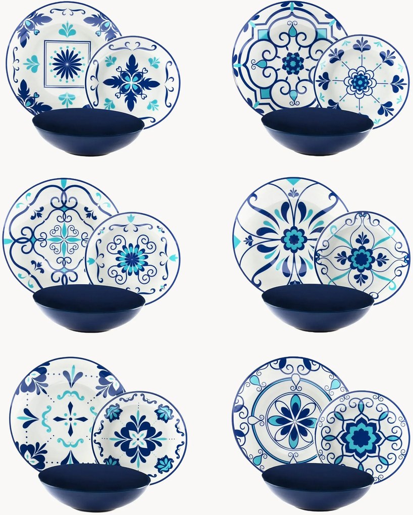 Conjunto de loiça Vietri, 6 pessoas, conjunto de 18
