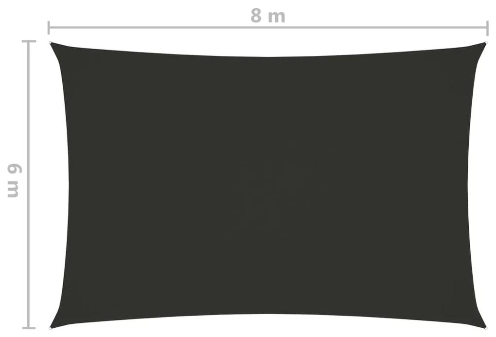 Para-sol estilo vela tecido oxford retangular 6x8 m antracite