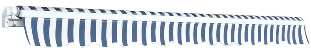Toldo dobrável manual 350 cm azul/branco