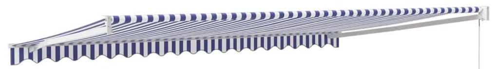 Toldo retrátil 5x3 m tecido e alumínio azul e branco