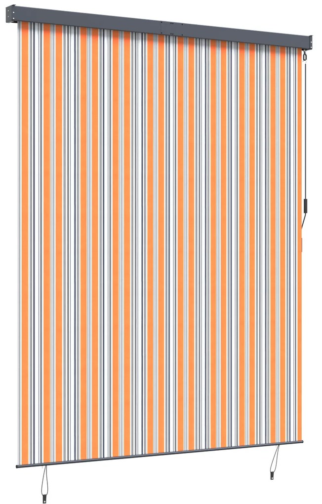 Cortina Rolô Exterior Riscas Manual Amarelo e azul 200 x 250 cm tecido