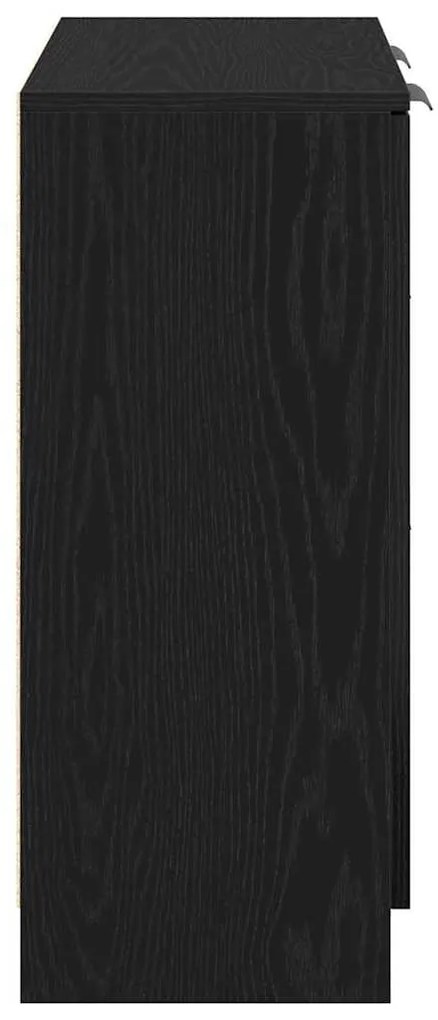 Buffet de Carvalho Preto vidaXL 60x30x70 cm Feito de Madeira Ingenerad