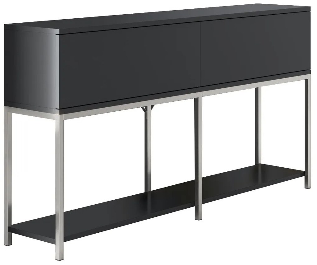 Conjunto de Mobiliário de Sala de Estar Lord – Antracite e Prateado –