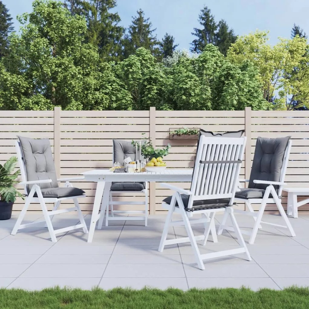 314237 vidaXL Almofadões para cadeiras altas de jardim 4 pcs tecido cinzento