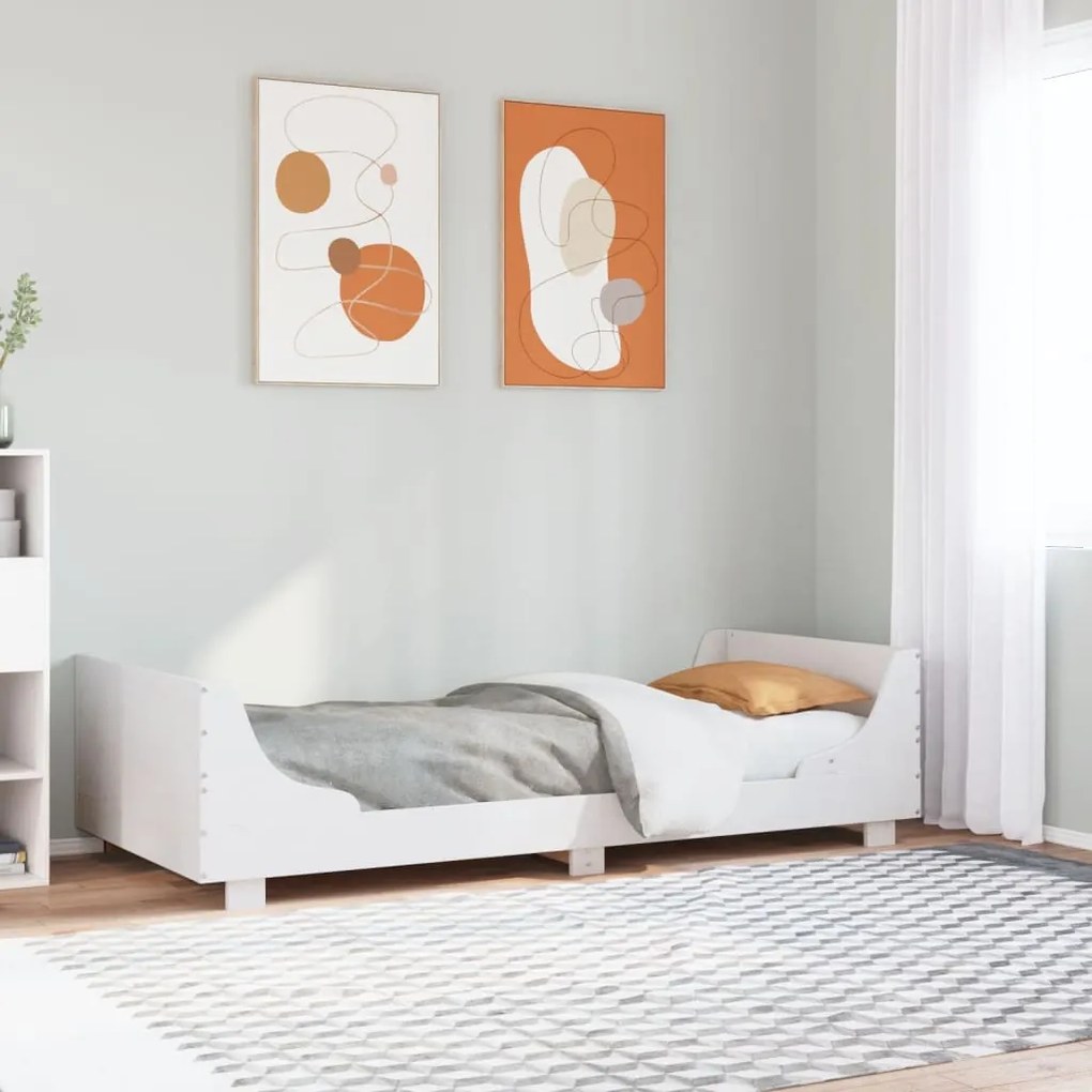 Cama sem colchão 100x200 cm madeira de pinho maciça branco