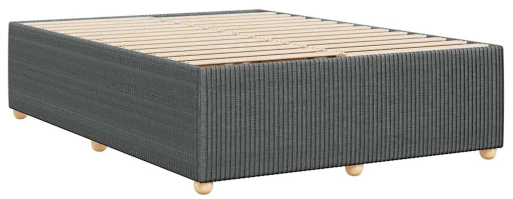 Estrutura de cama sem colchão 140x190 cm tecido cinzento-escuro