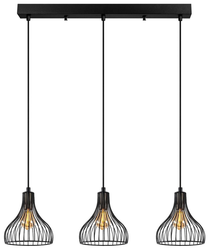 Candeeiro de Teto Telyildo – Preto Antigo – 70 x 20 x 117 cm
