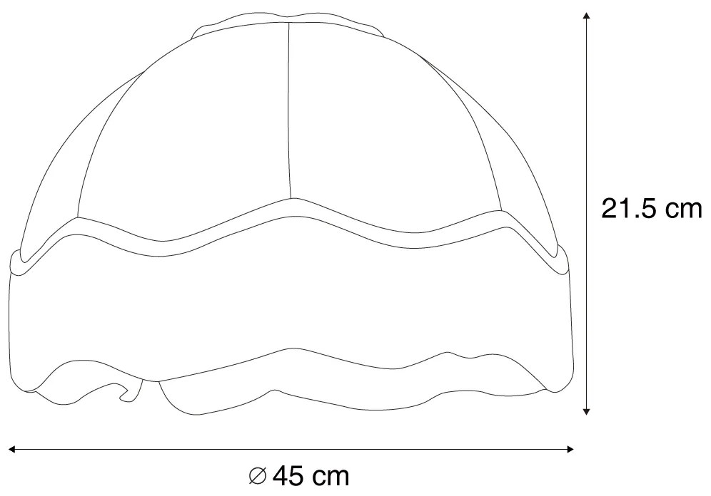 Abajur de tecido com design floral e interior branco 45/15/21,5 - Heritage