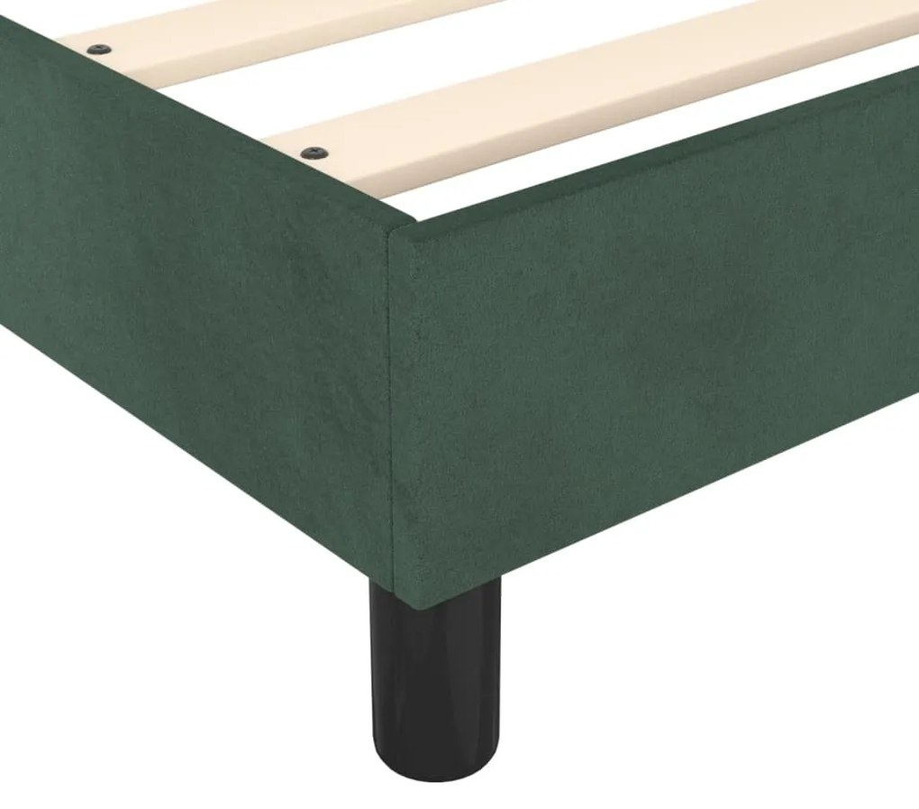 Estrutura de cama 80x200 cm veludo verde-escuro