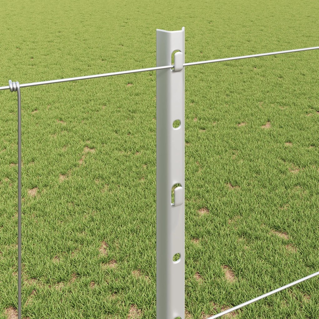 Postes de Cerca vidaXL 22 pcs U-Channel 120 cm Aço Galvanizado, Cerca