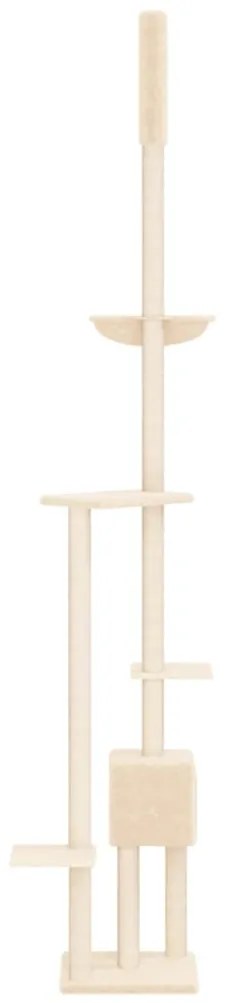 Árvore p/ gatos altura ajustável chão-teto 258,5-284,5 cm creme