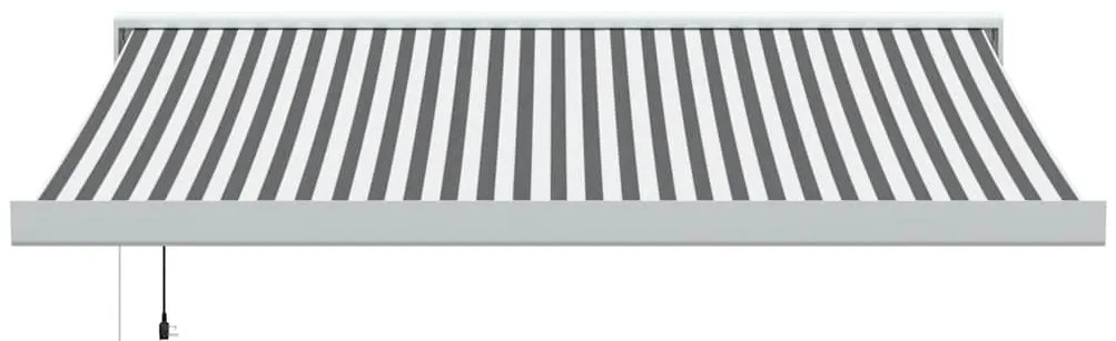 Toldo retrátil 3,5x2,5 m tecido e alumínio antracite e branco