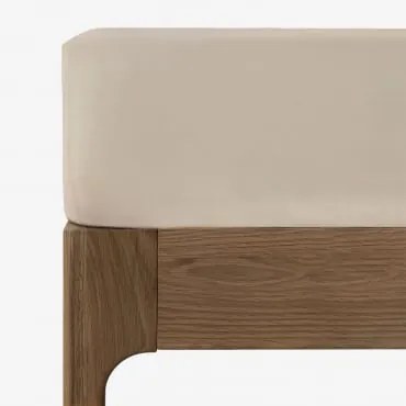 Lençol De Baixo De Algodão Percal Lesia 180 Fios Tapioca Bege & Cama 150cm (150 X 200 X 40 Cm) - Sklum