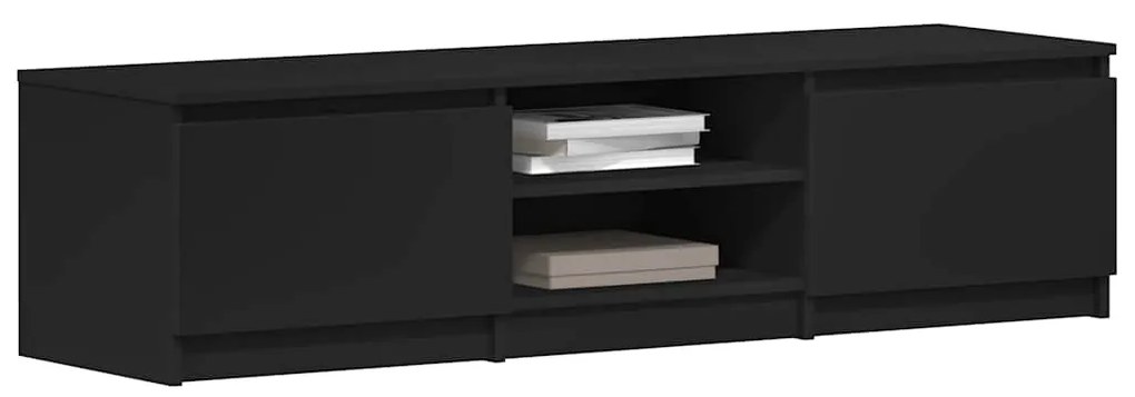 Móvel de TV 140x40x35,5 cm derivados de madeira preto