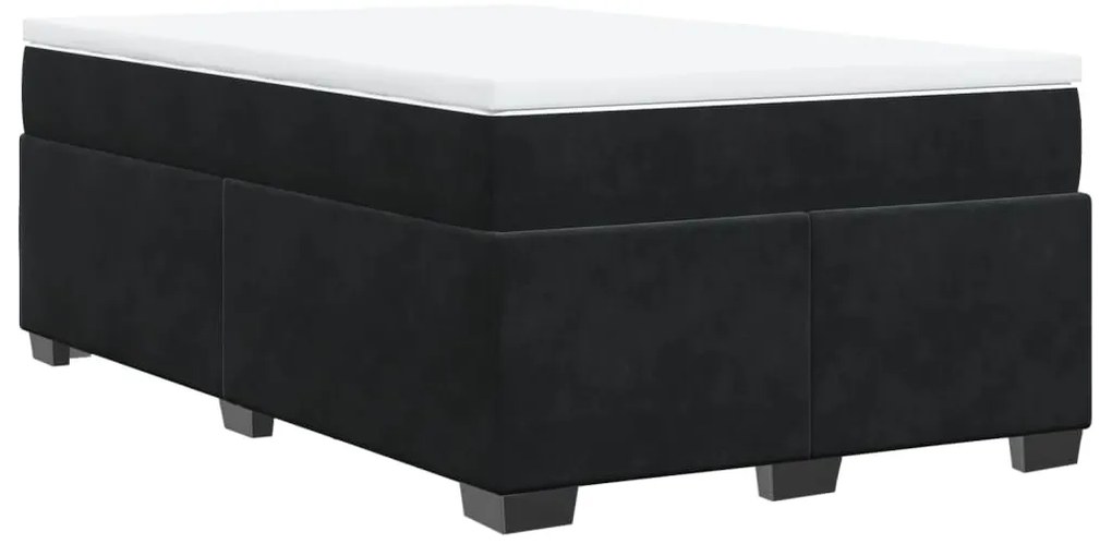 Cama boxspring com colchão 120x190 cm veludo preto