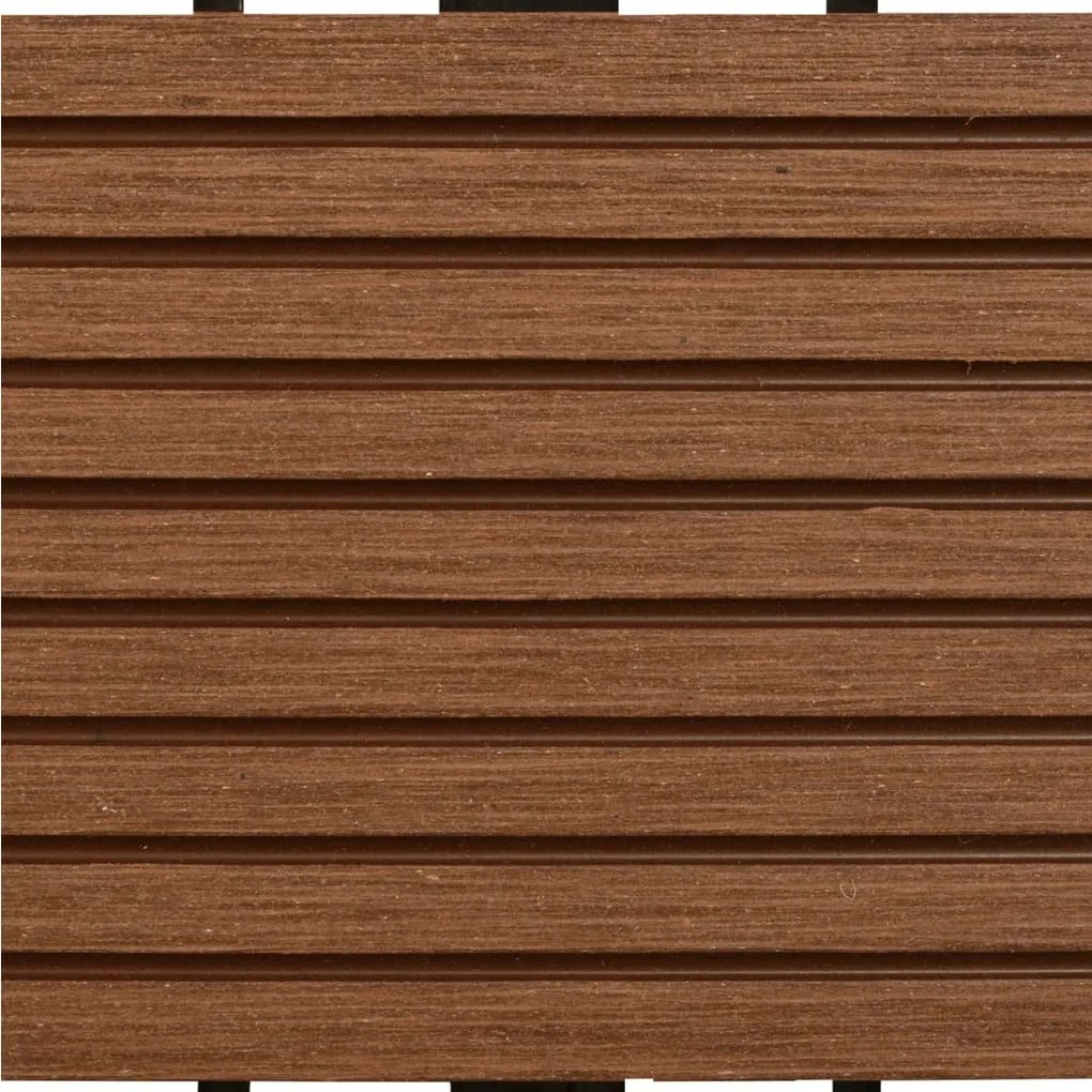 Ladrilhos de pavimento 22 pcs WPC 2m² 30x30 cm castanho