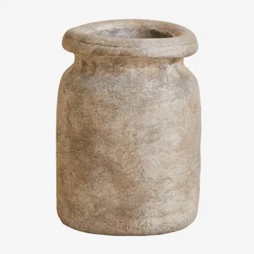 Vaso De Terracota (↑18,5 Cm) Agnon Castanho-pedra - Sklum