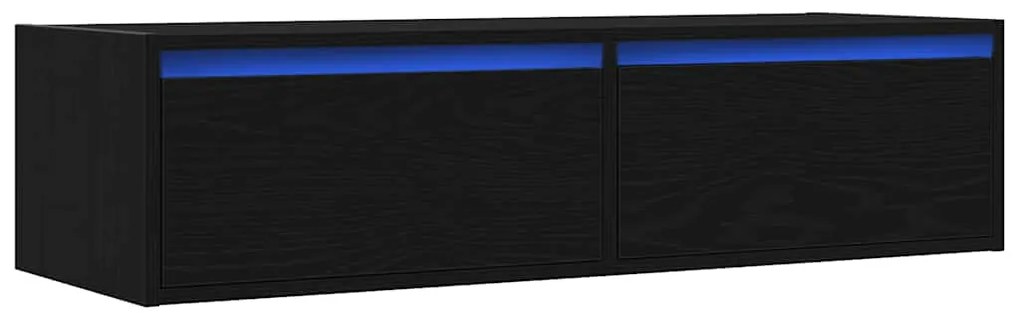 Móvel TV com luzes LED carvalho preto 100X35,5x25 cm