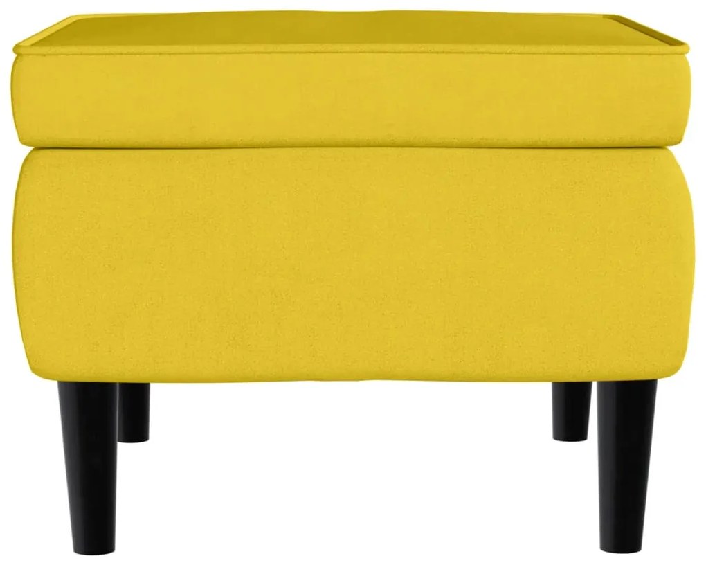 Banco com pernas de madeira veludo amarelo