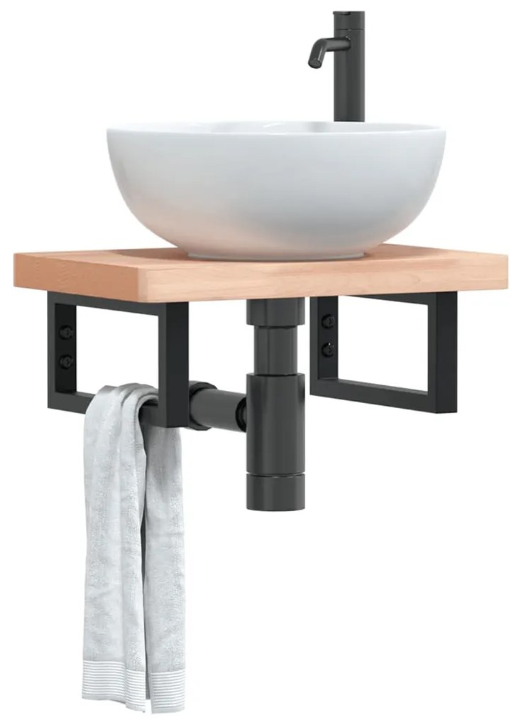 vidaXL Suportes de prateleira p/ lavatório 2 pcs aço retangular preto