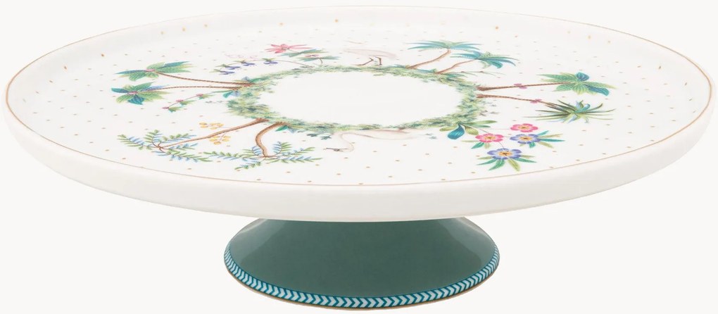 Prato de pé para bolos em porcelana Jolie Dots
