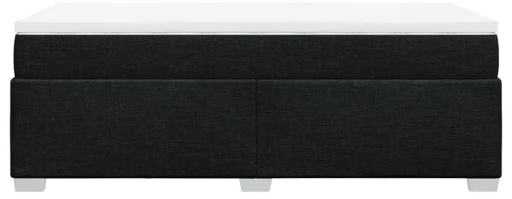 Cama com molas/colchão 90x200 cm tecido preto