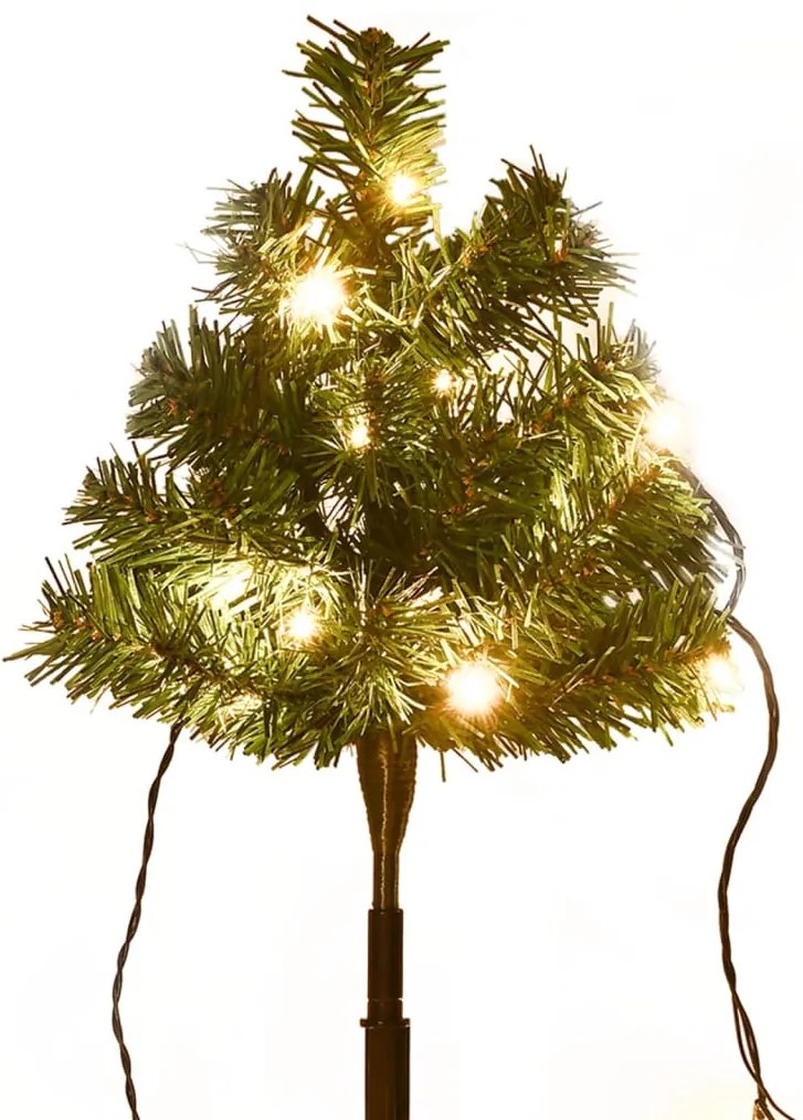 Árvores de Natal de caminho 6 pcs 45 cm PVC LEDs branco quente